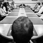 George Bennett, entrepreneur and 2014 inductee into the WV Business Hall of Fame, shares his advice with WVU College of Business and Economics’ students about being successful in business. Business Photogrpahy by Alex Wilson.