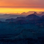 Sunset at Grand Canyon National Park, AZ.  Landscape Photograpy by Alex Wilson.