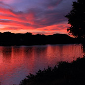 Sunset over the Kanawha River in Bancroft, West Virginia.  Landscape Photograpy by Alex Wilson.