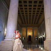 Wedding portraits of Lisa and Rick Otten at the West Virginia State Capitol in Charleston, WV.  Wedding photography by Alex Wilson.